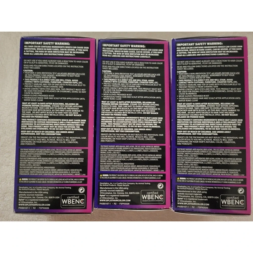 Splat Ombré Rain Complete Hair Color Kit Pink Mist & Violet Storm 3 Pack